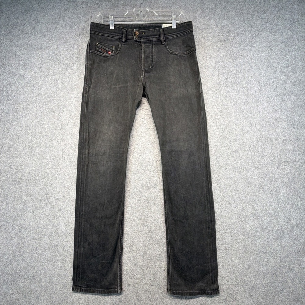 Diesel Riang Jeans Men 31x32 (Fits 32x32) Black Straight Leg Stretch Italy